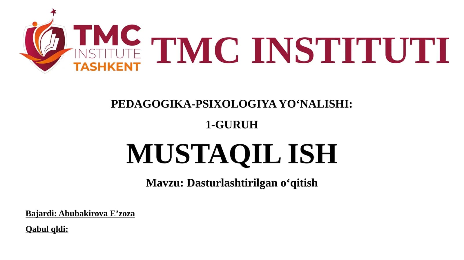 Dasturlashtirilgan o‘qitish
