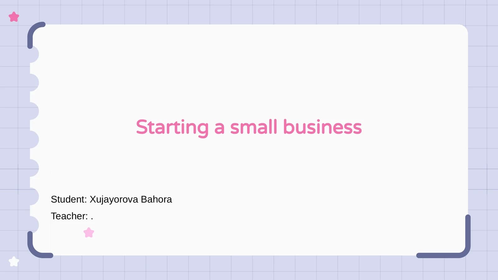 Starting a small business
