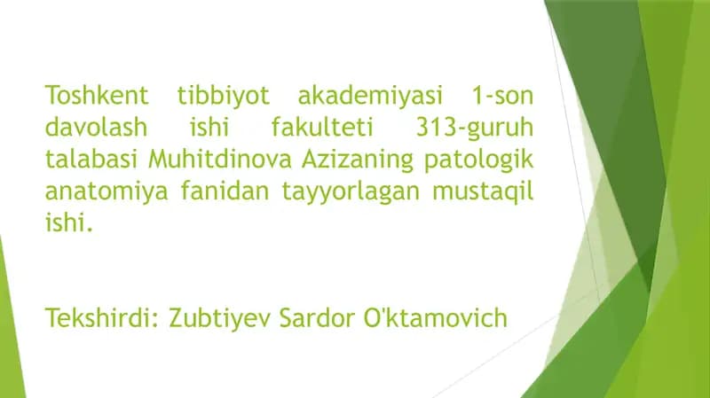 Bachadon bo‘yni polipi patologiyasi