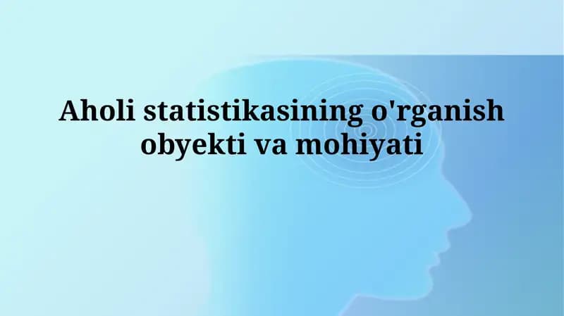 Statistik tadqiqotlar mavzusi