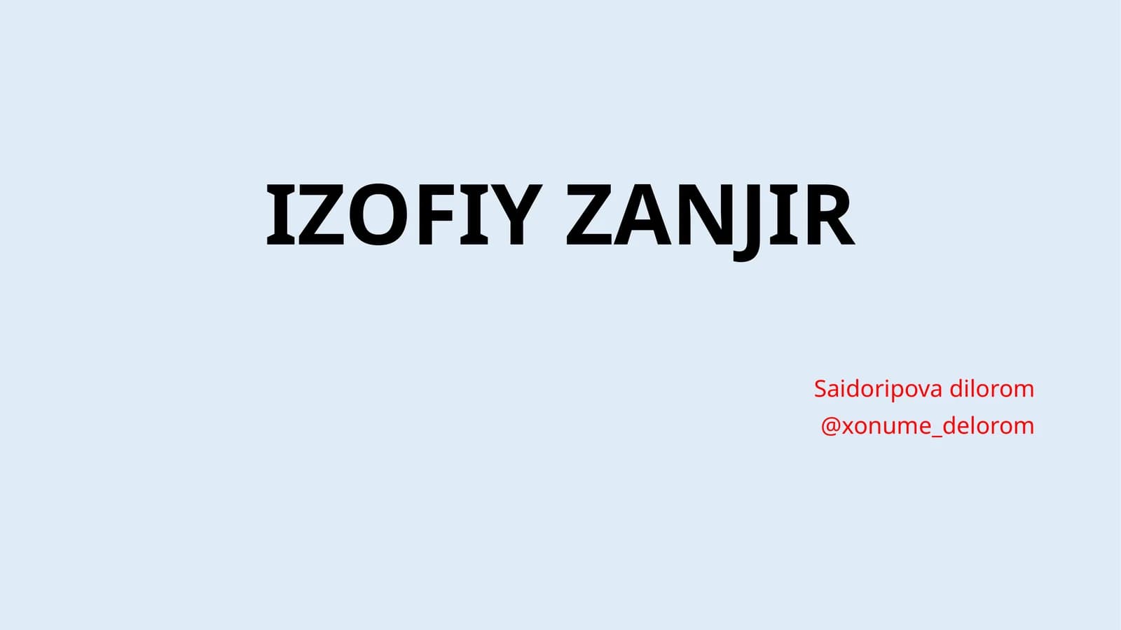 IZOFIY ZANJIR