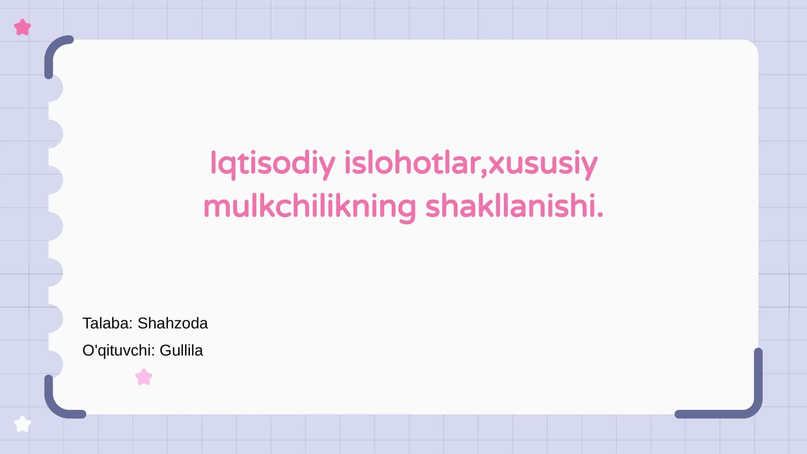 Iqtisodiy Islohotlar