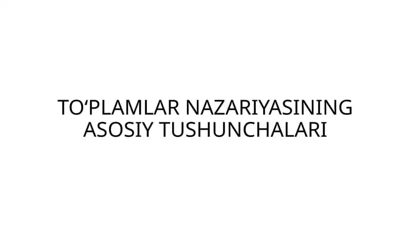 To‘pIamlarnazariyasi