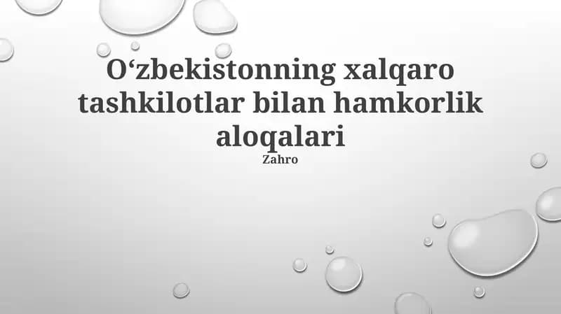 Tashkilotlar bilan hamkorlik aloqalari