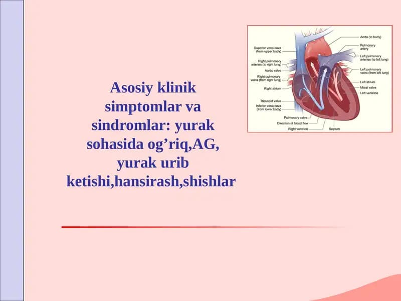 Asosiy kliniksimptomlar va sindromlar