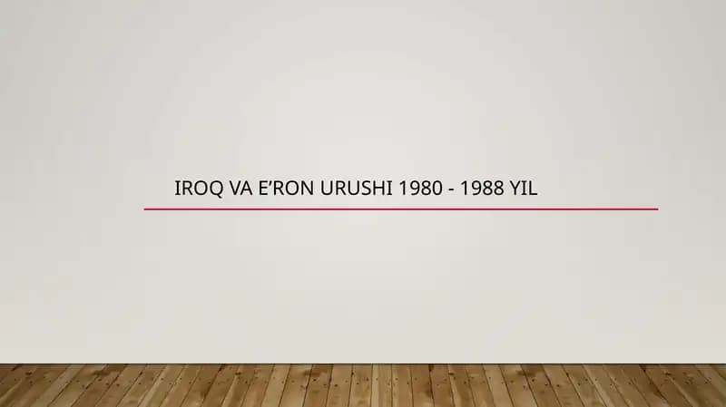 Iroqva E'ron urushi 1980 - 1988 yil
