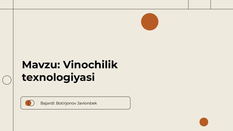 Vinochilik texnologiyasi