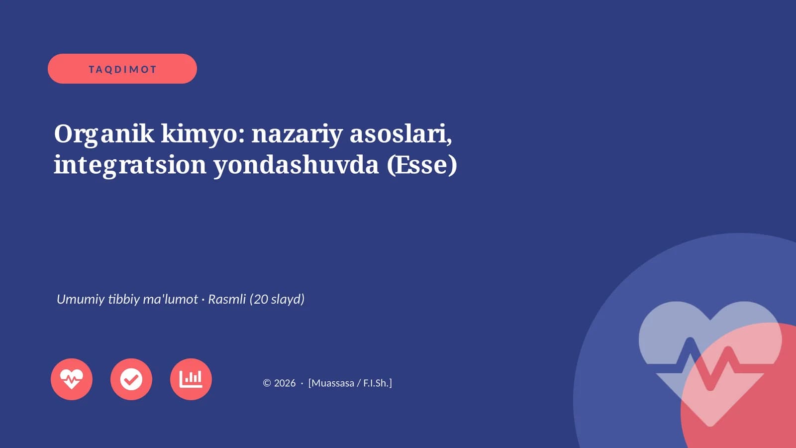 Organik kimyo: nazariy asoslari, integratsion yondashuvda (Esse)