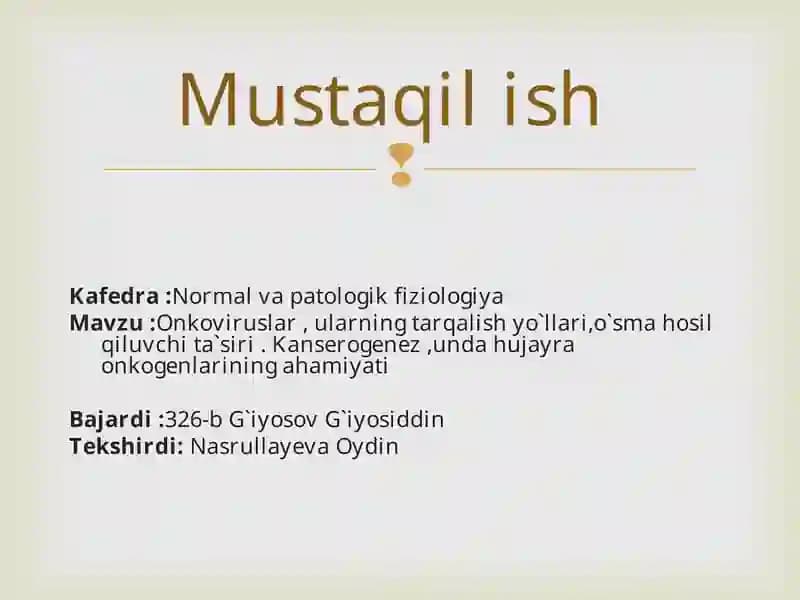 Onkoviruslar va ularning tarqalishi