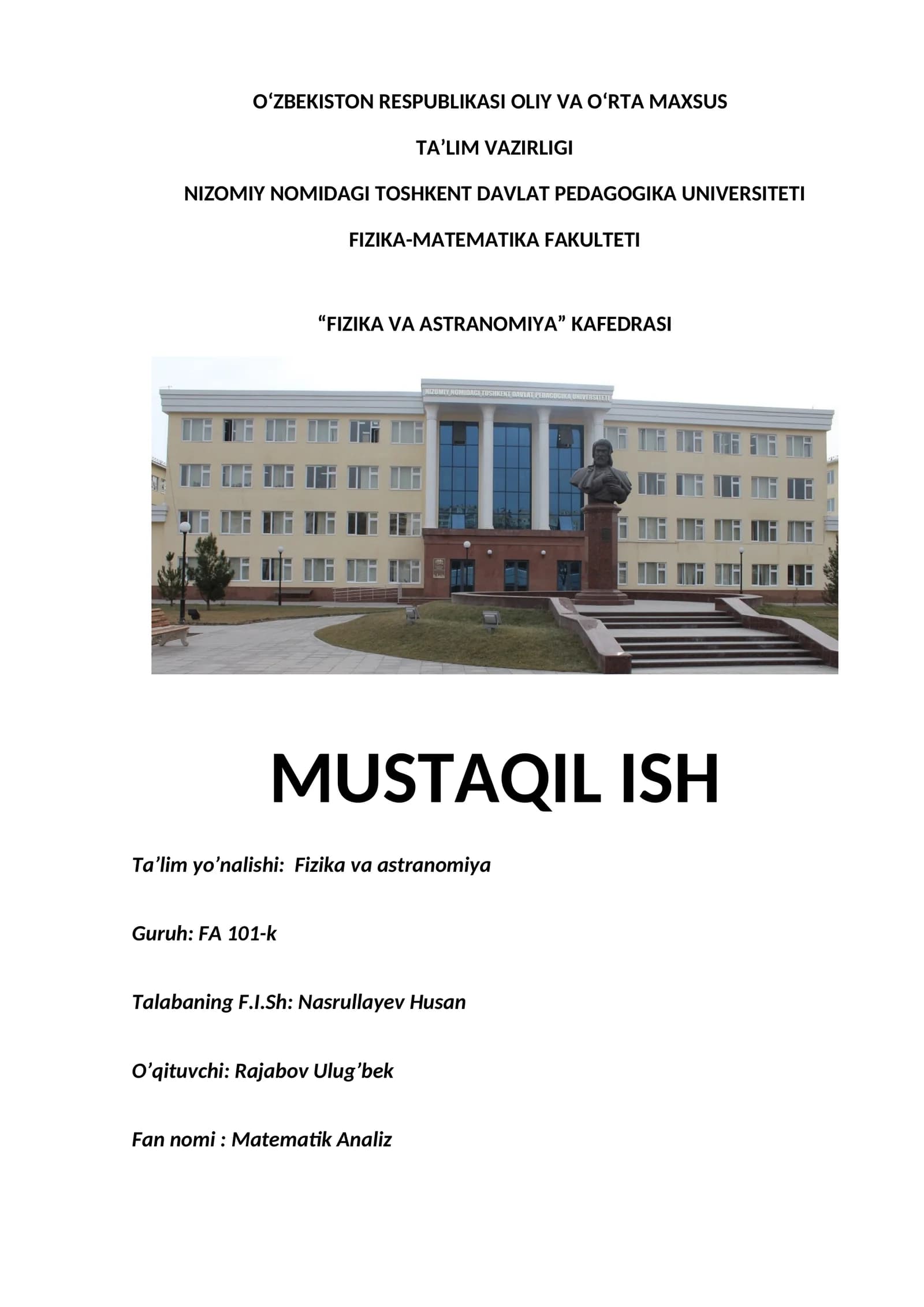 Funksiya uzluksizligi ta'rifi