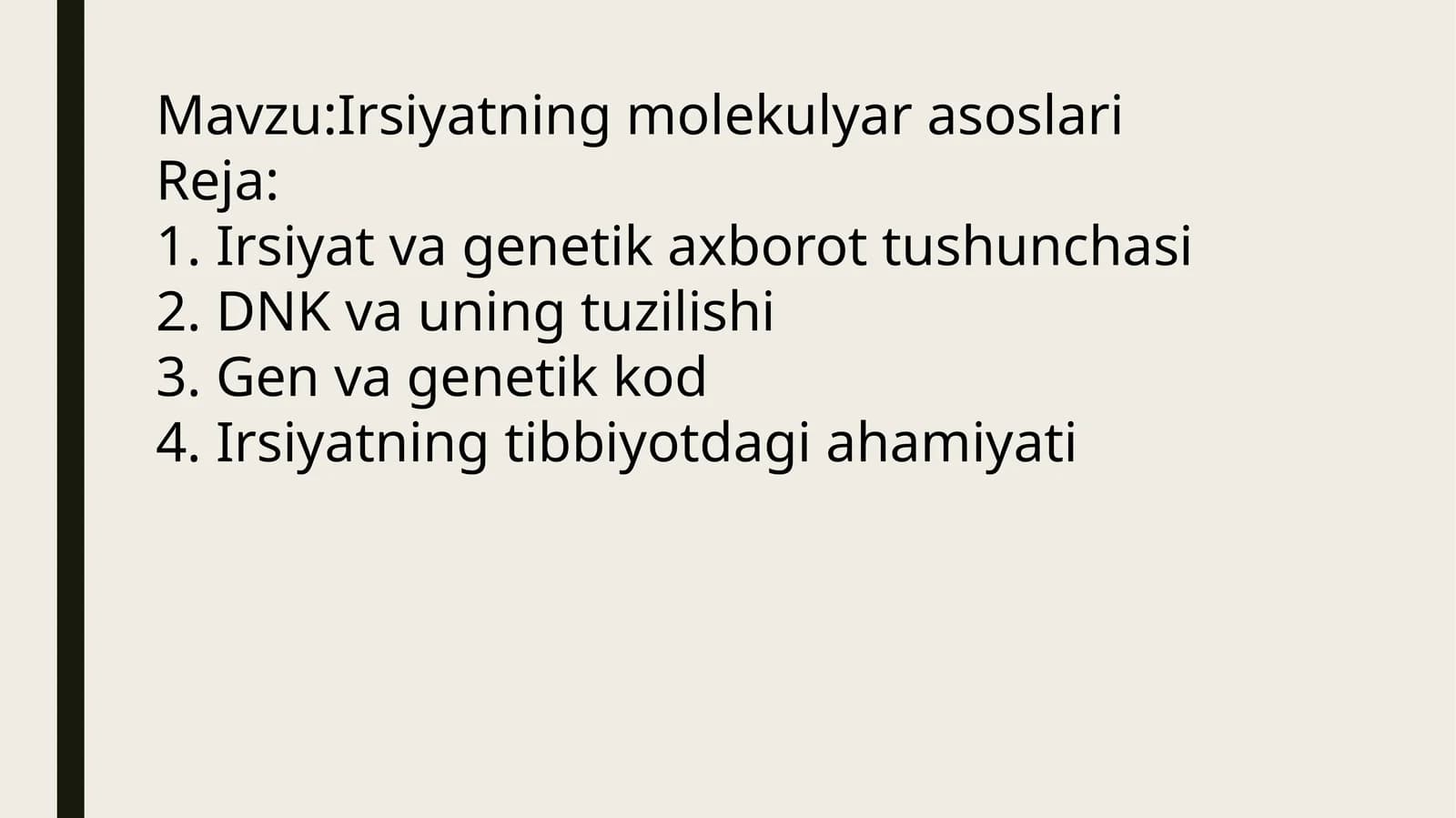 Irsiyatning molekulyar asosi