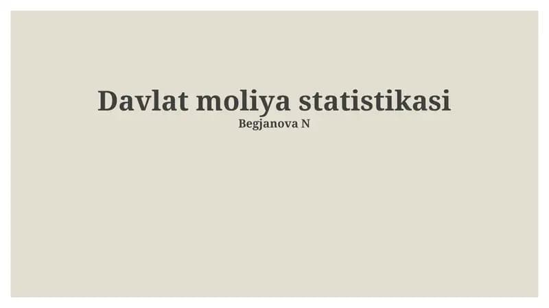 Davlat moliyasi statistikasi