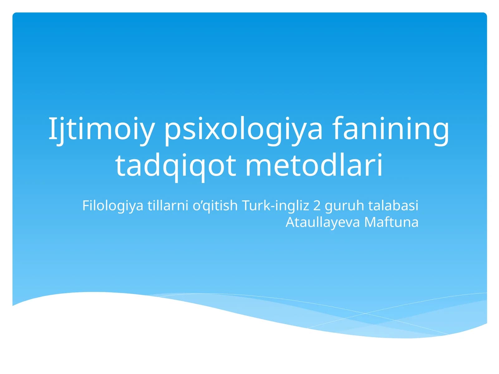 Ijtimoiy psixologiya fanining tadqiqot metodlari