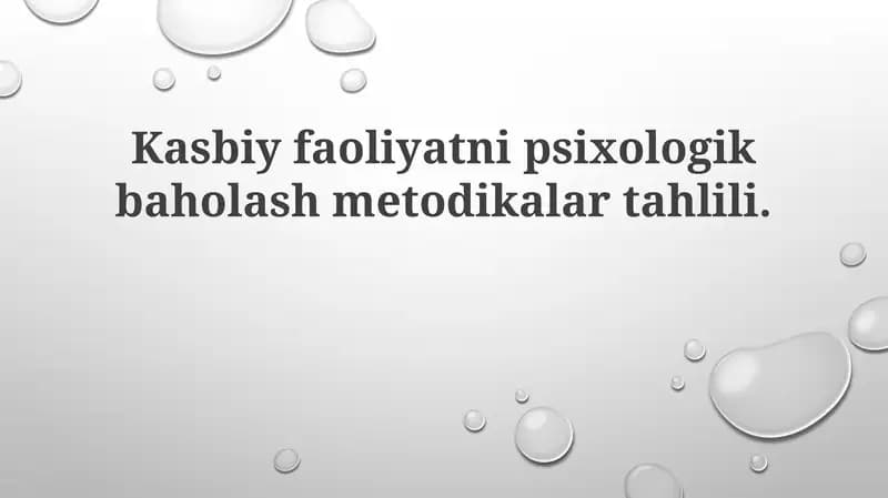 Psixologik baholash metodikasi