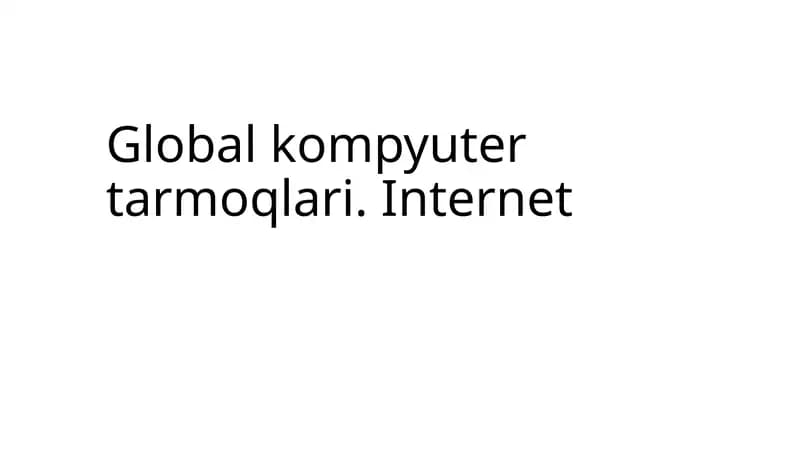 Global kompyuter tarmoqlari