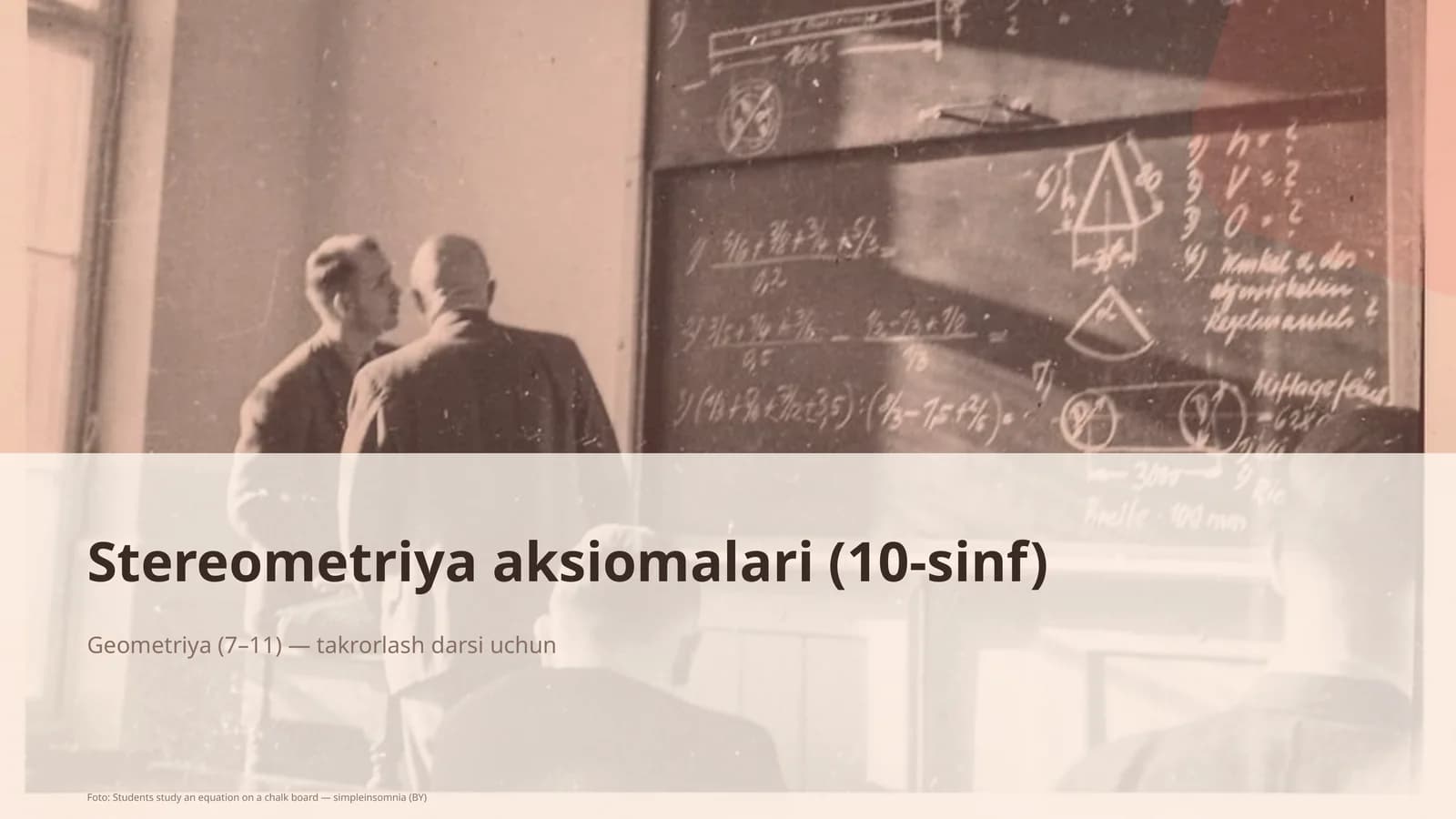 Stereometriya aksiomalari (10-sinf)