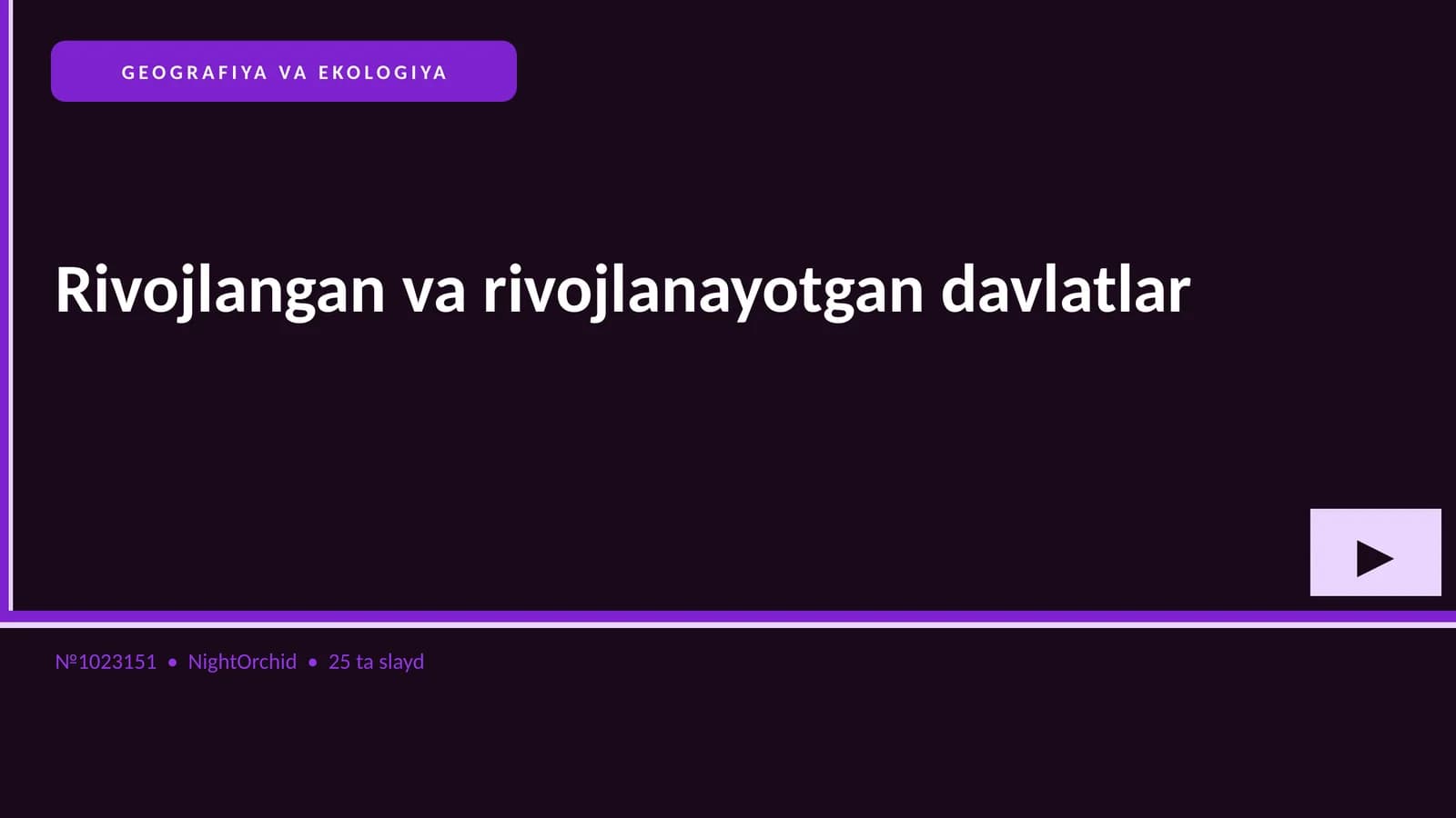 GEOGRAFIYA VA EKOLOGIYA