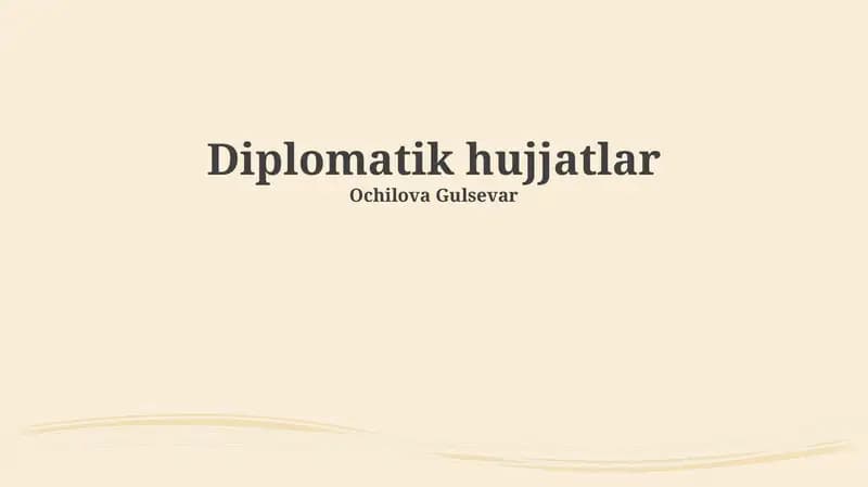 Diplomatik hujjatlar