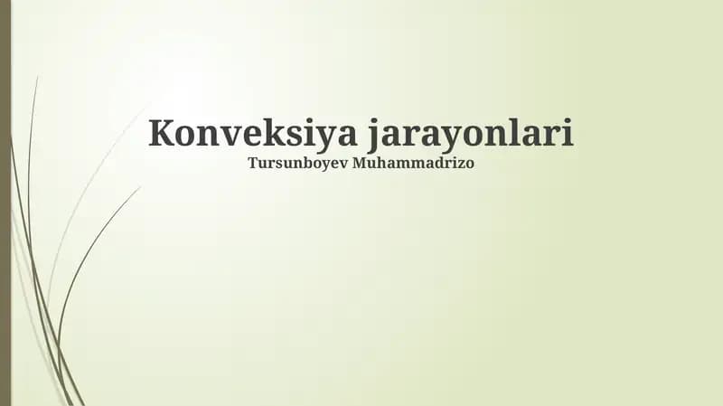 Konveksiya jarayonlari