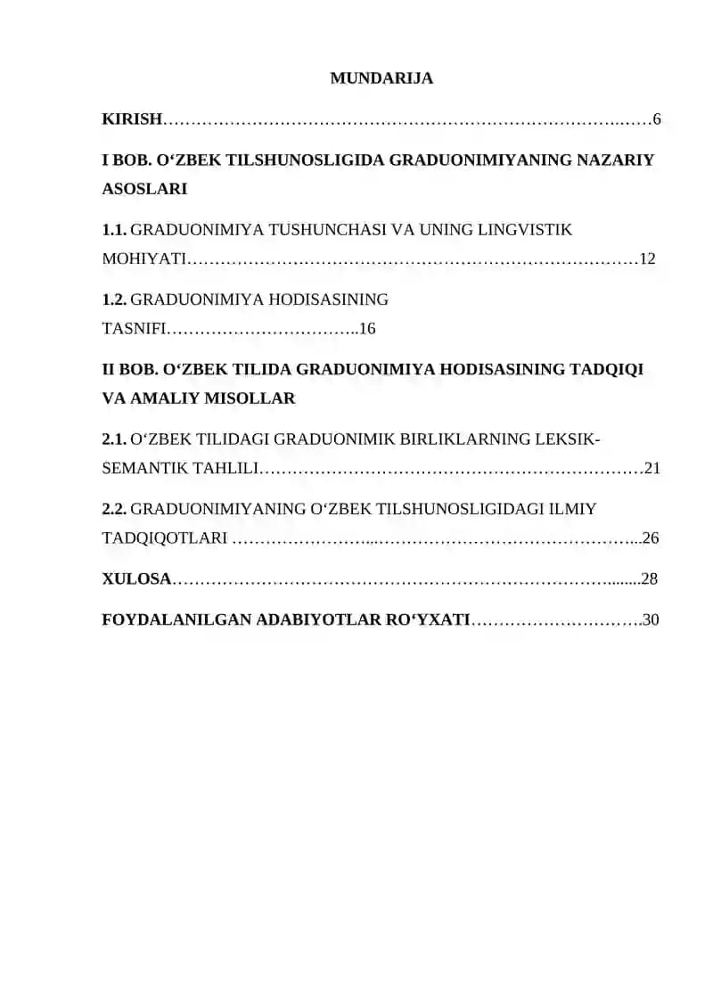o‘zbek tilshunosligida graduonimiya hodisasining ilmiy tadqiqi