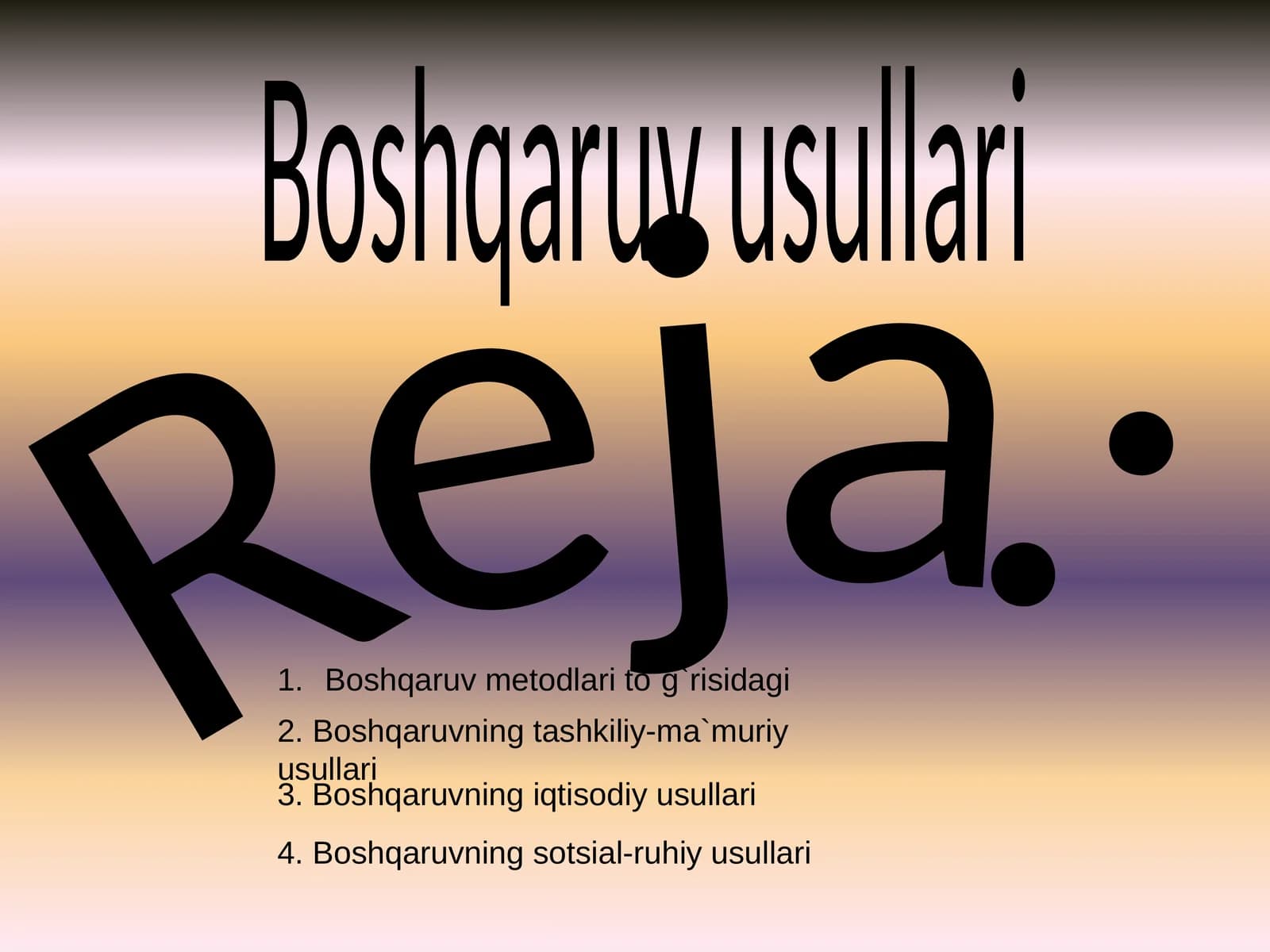 Boshqaruv usullari