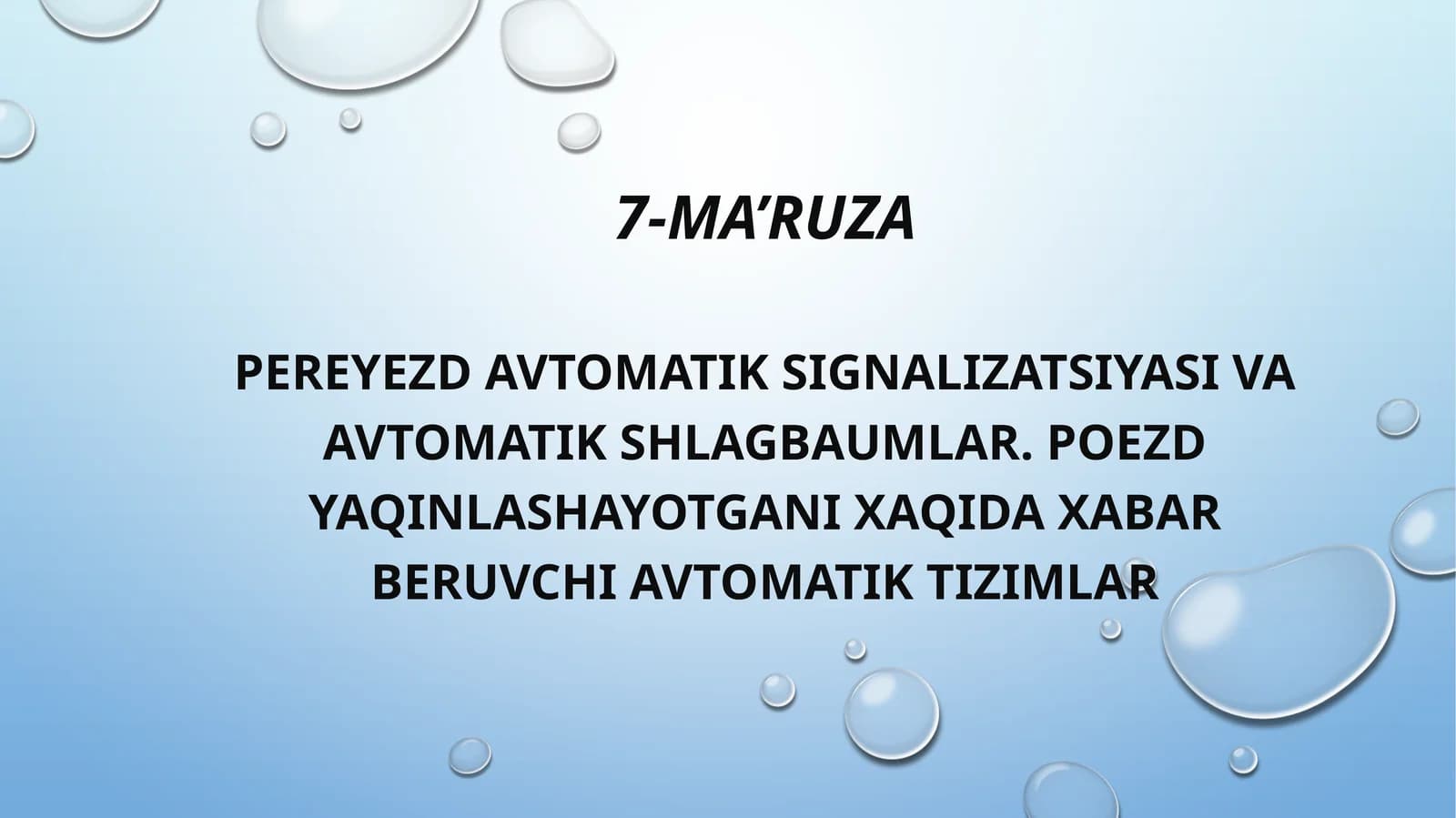 PEREYEZD AVTOMATIK SIGNALIZATSIYASI VA AVTOMATIK SHLAGBAUMLAR