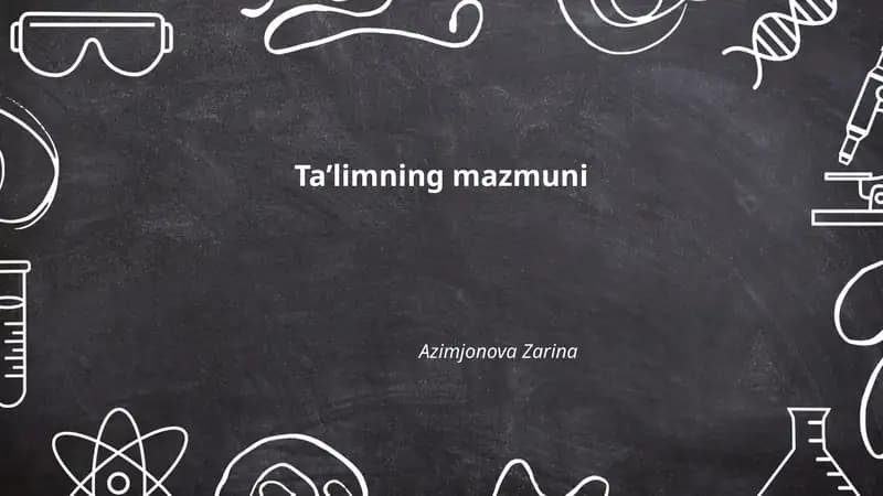 Ta’limning mazmuni