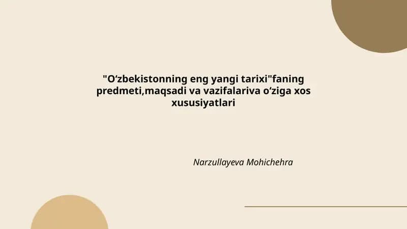 Oʻzbekistonning eng yangi tarixi