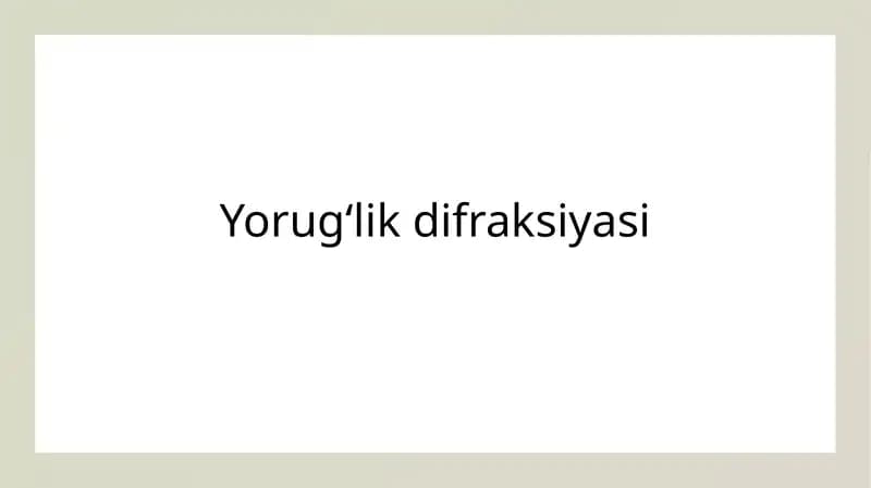 Yorugʻlik difraksiyasi