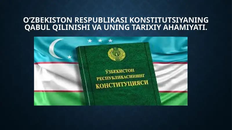 O'zbekiston Konstitutsiyasi