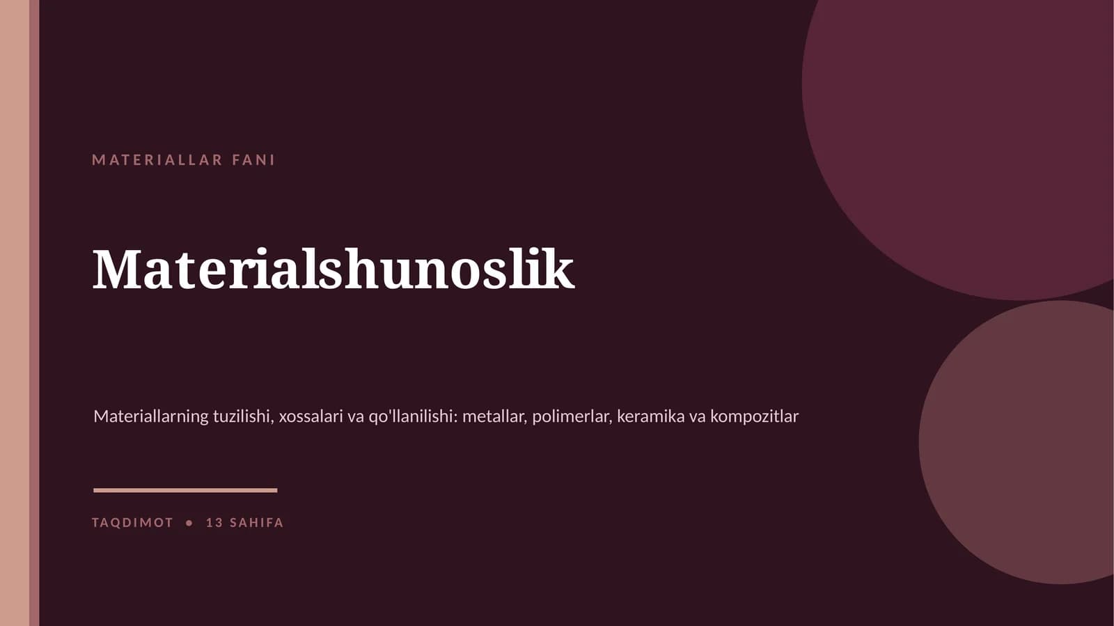 MATERIALLAR FANI