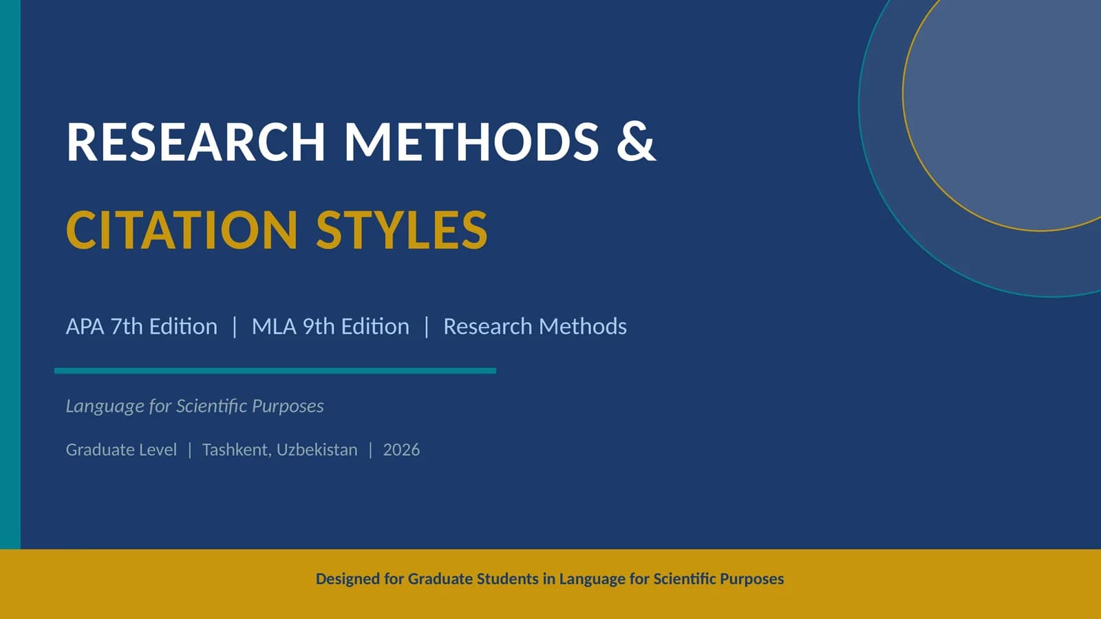 RESEARCH METHODS & CITATION STYLES