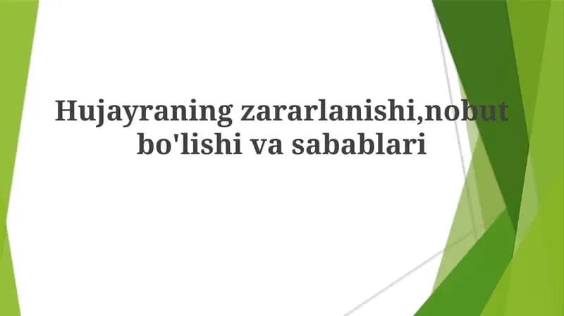 Hujayra shikastlanishi mexanizmlari