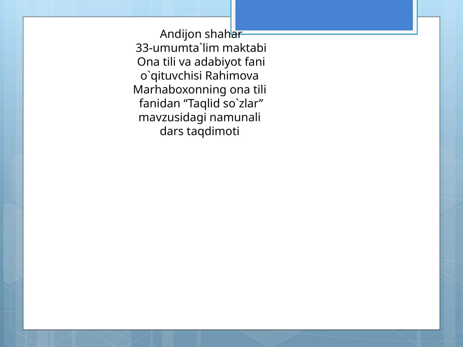 Taqlid so`zlar