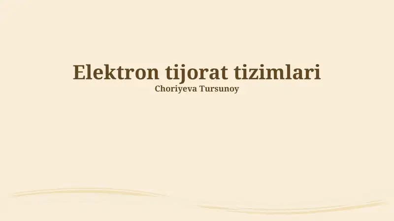 Elektron tijorat tizimlari