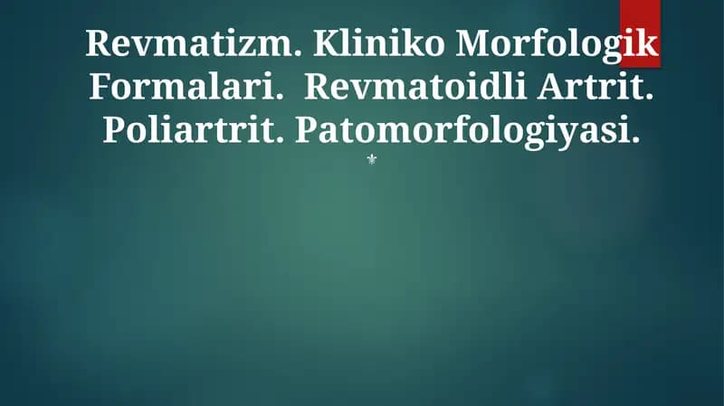 Revmatoidli Artrit
