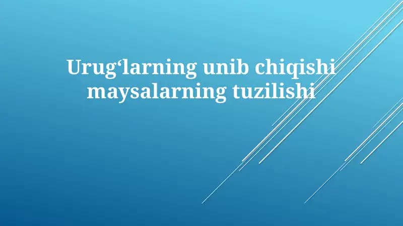 Urug' unib chiqishi