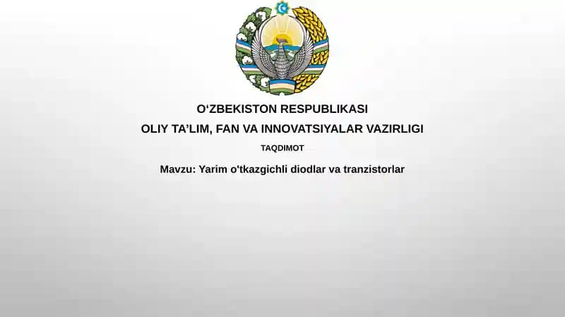Yarimo'tkazgichli diodlar va tranzistorlar