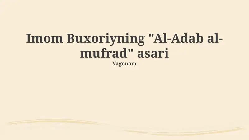 Al-Adab al-Mufrad