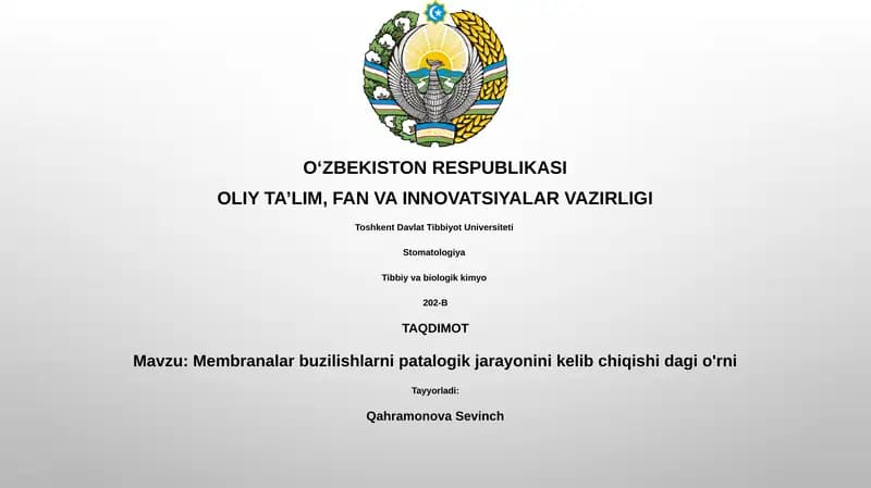 Membrana shikastlanishining ta'rifi va turlari