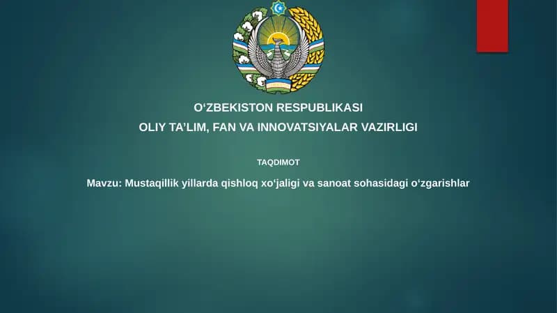 Qishloq xo'jaligidagi islohotlar