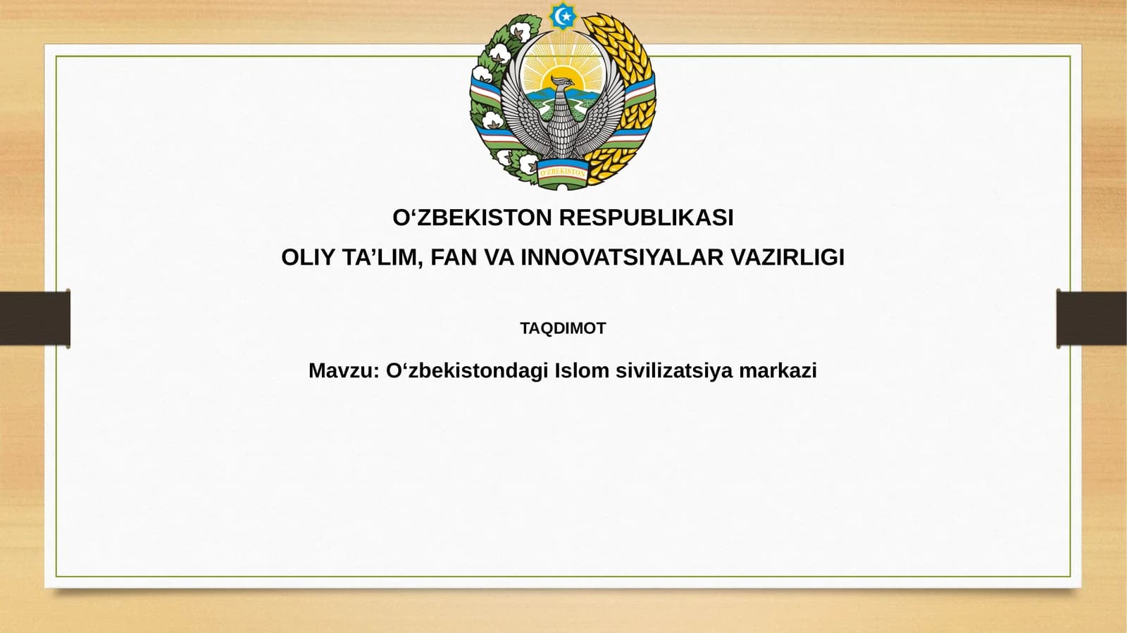 O‘zbekistondagi Islom sivilizatsiyamarkazi