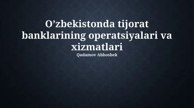 Tijorat banklari