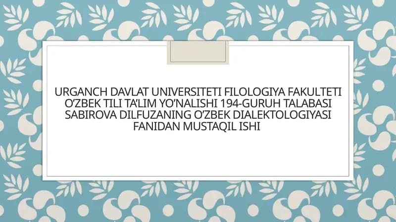 Shevaga oid matnlarning sintaktik xususiyatlari