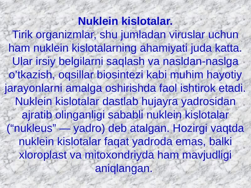 Nuklein kislotalar