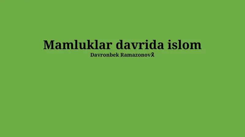 Mamluklar davrida islom