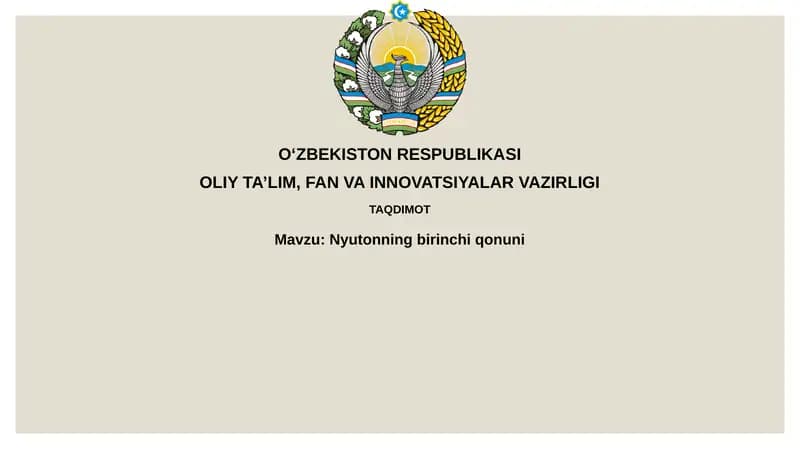 Nyutonning birinchi qonuni