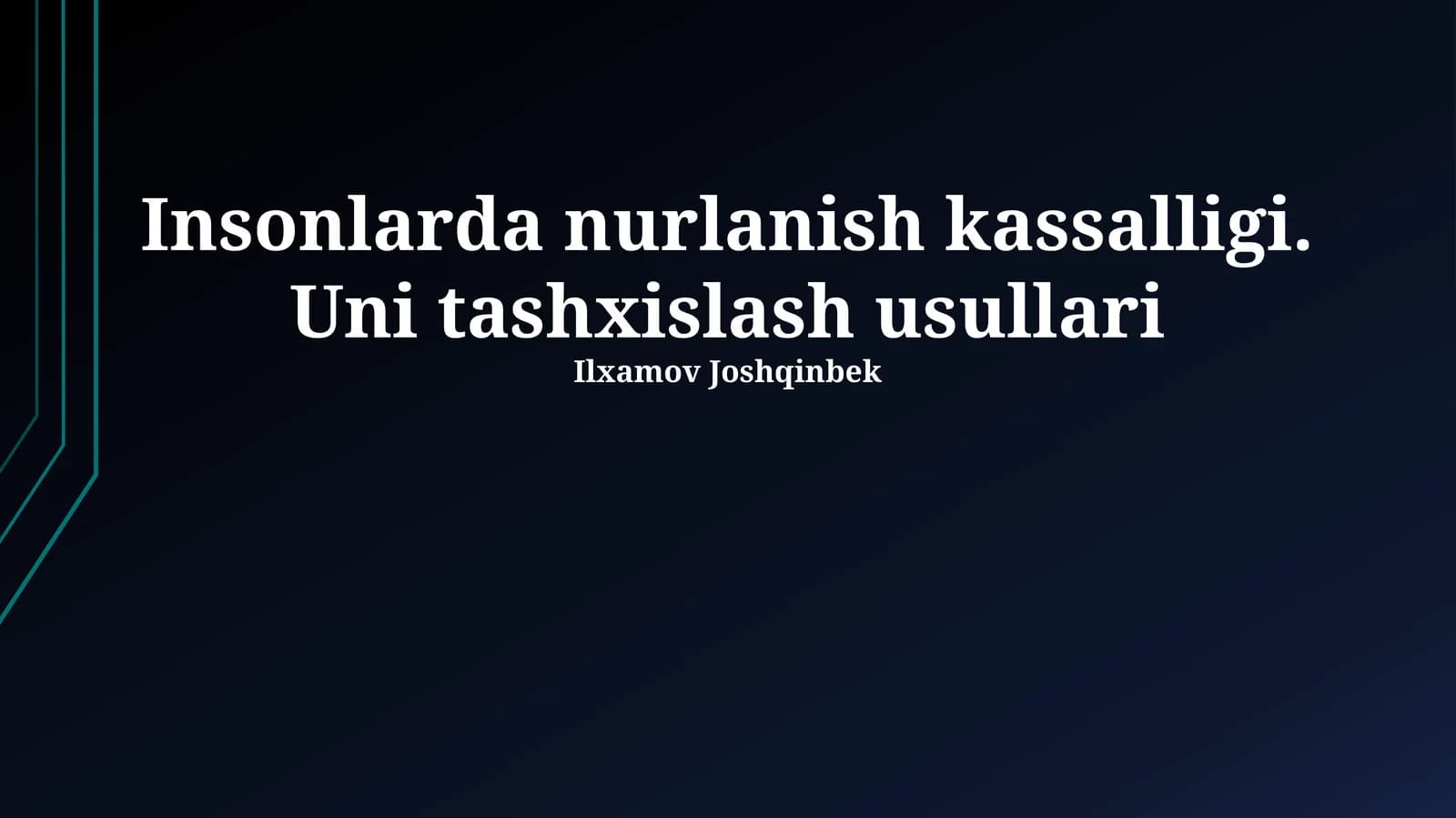 Insonlarda nurlanish kassalligi. Uni tashxislash usullari