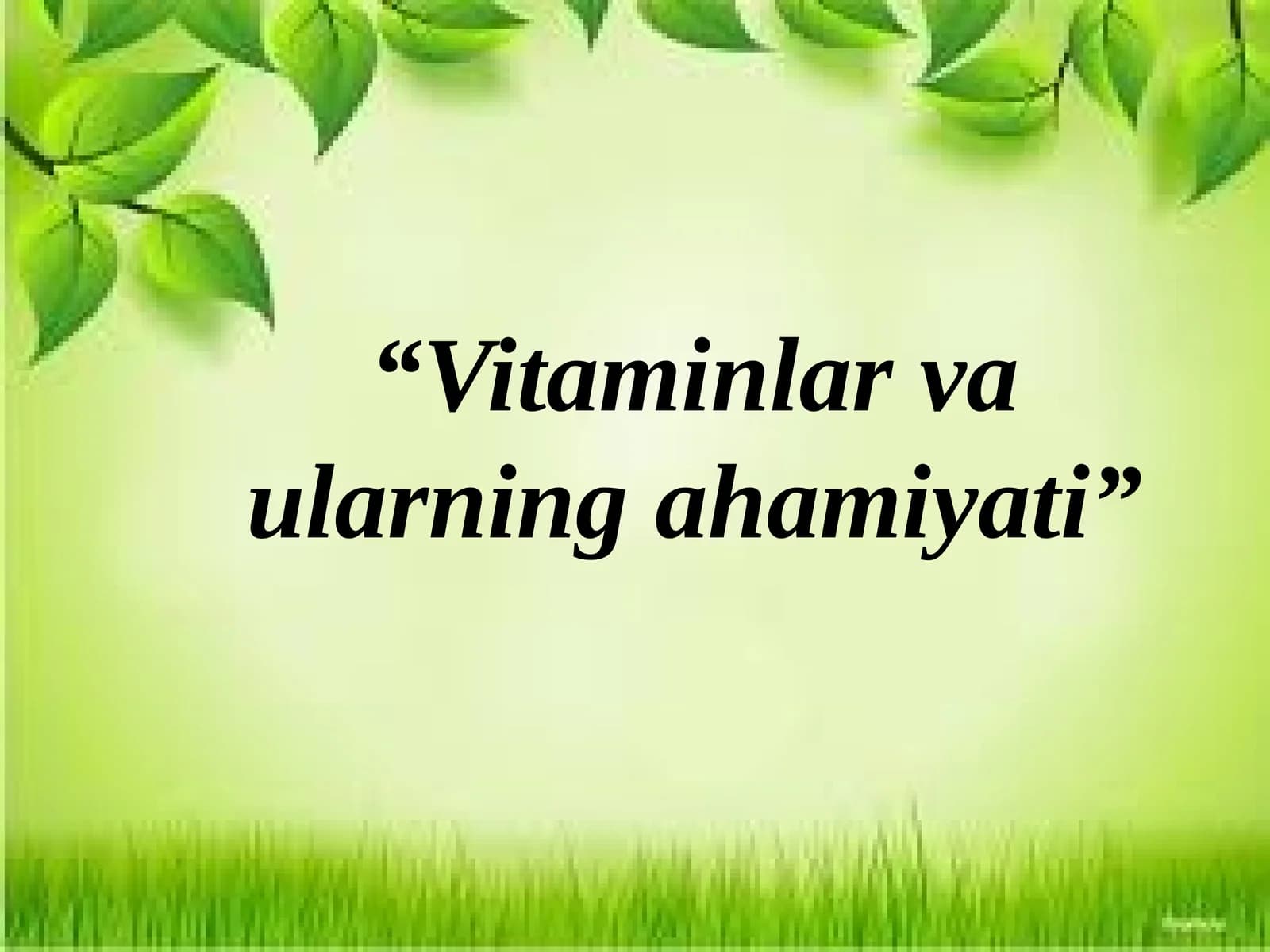 Vitaminlar va uylarning ahamiyati