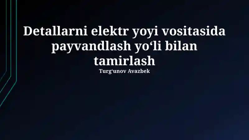 Elektr yoy bilan payvandlash